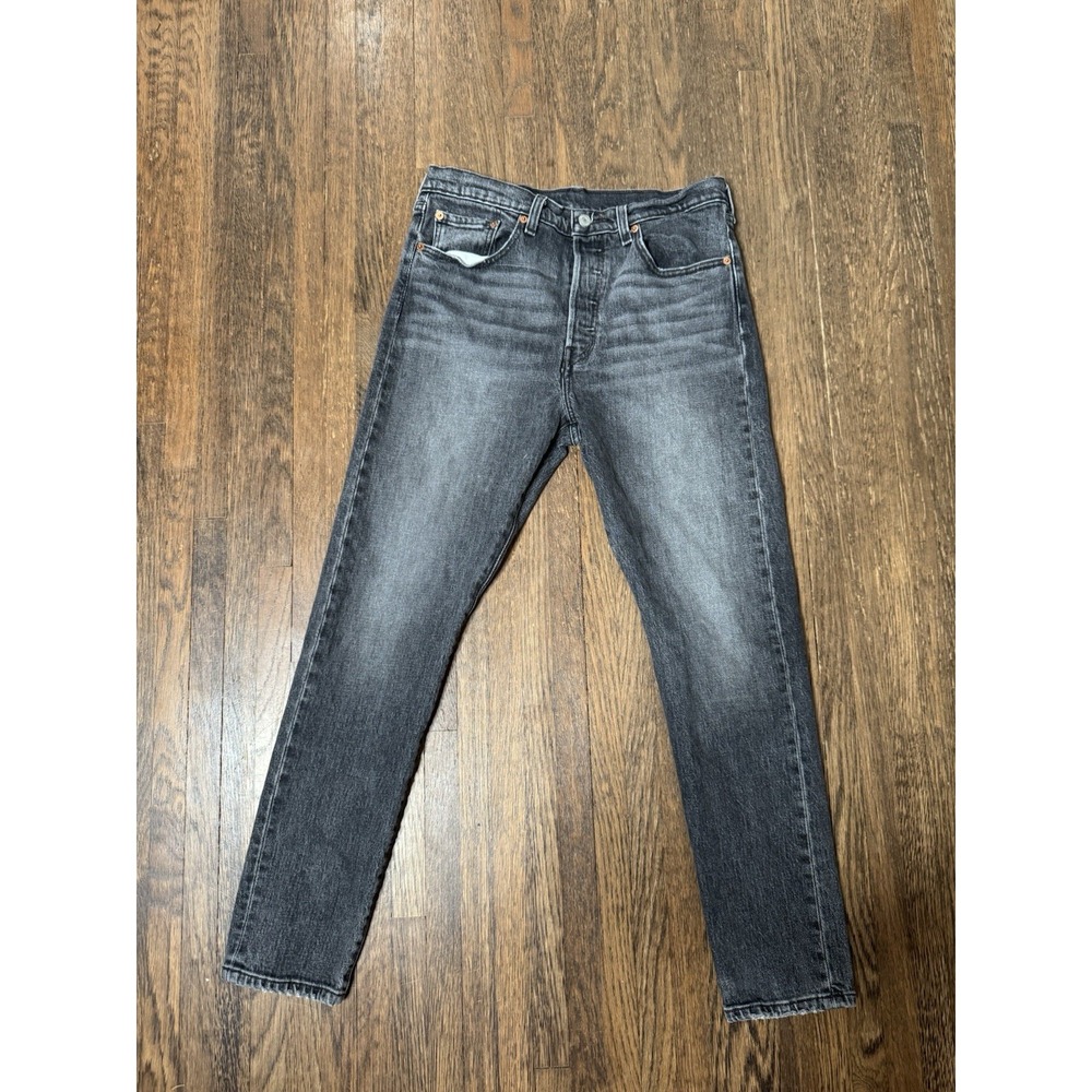 Levis Premium 501 Womens Jeans W29 L28 Gray Faded Straight Leg Button Fly